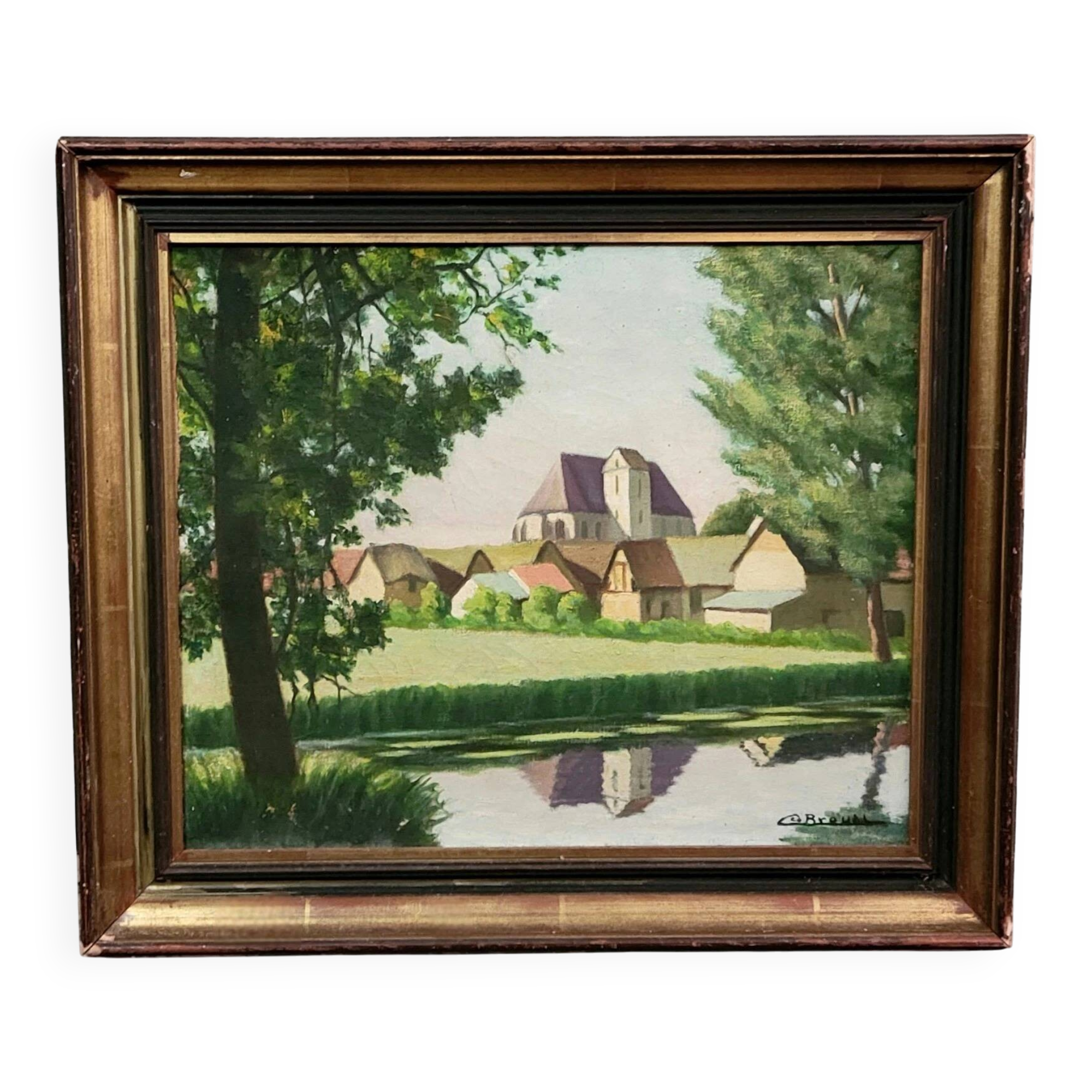 Oil painting on canvas, signed, 20th century, circa 1940