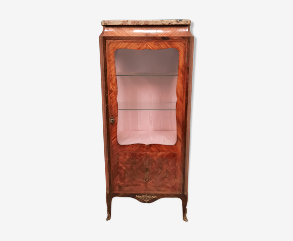 Vitrine louis xv à une porte dessu marbre