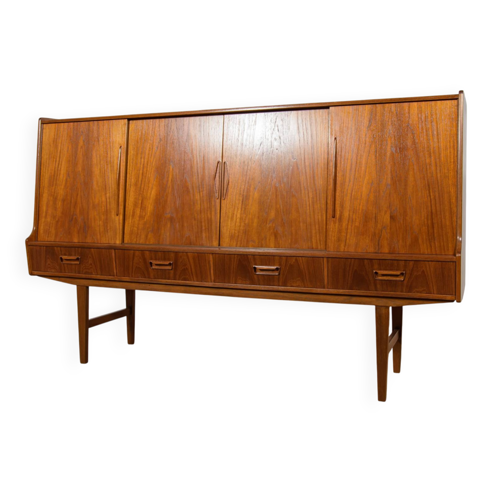 Buffet haut en teck de style moderne du milieu du siècle, fabriqué par Farso Mobelfabrik, Danemark.