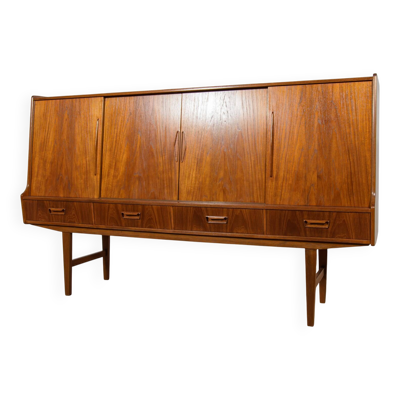 Buffet haut en teck de style moderne du milieu du siècle, fabriqué par Farso Mobelfabrik, Danemark.