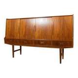 Buffet haut en teck de style moderne du milieu du siècle, fabriqué par Farso Mobelfabrik, Danemark.