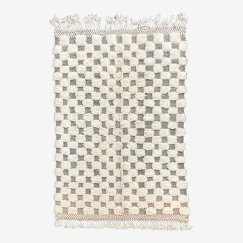 Carpet damier berbere modern beni ouarain, 155x255 cm