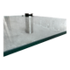 Clear Glass Square Coffee Table with Stainless Steel Cylinder Legs