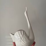 Vintage English white ceramic swan vase/cachepot