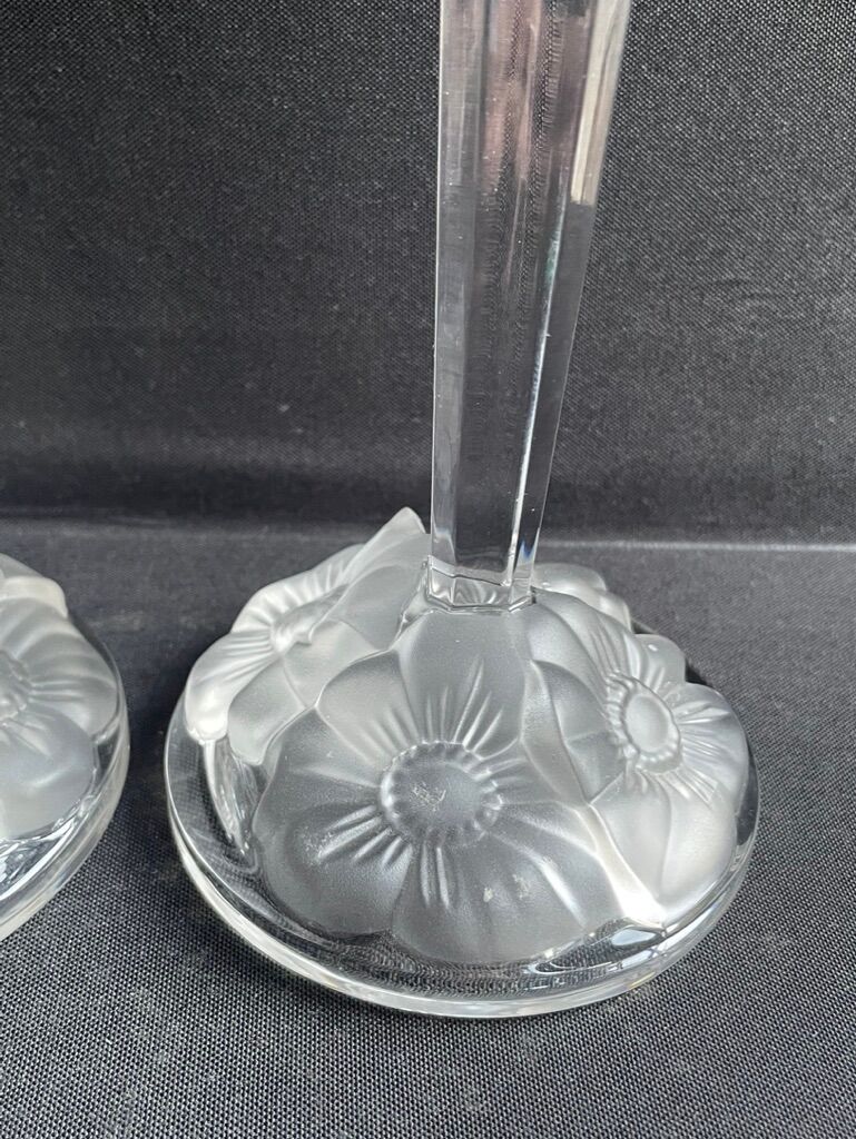 Pair of crystal candle holders - Cristallerie Nachtmann