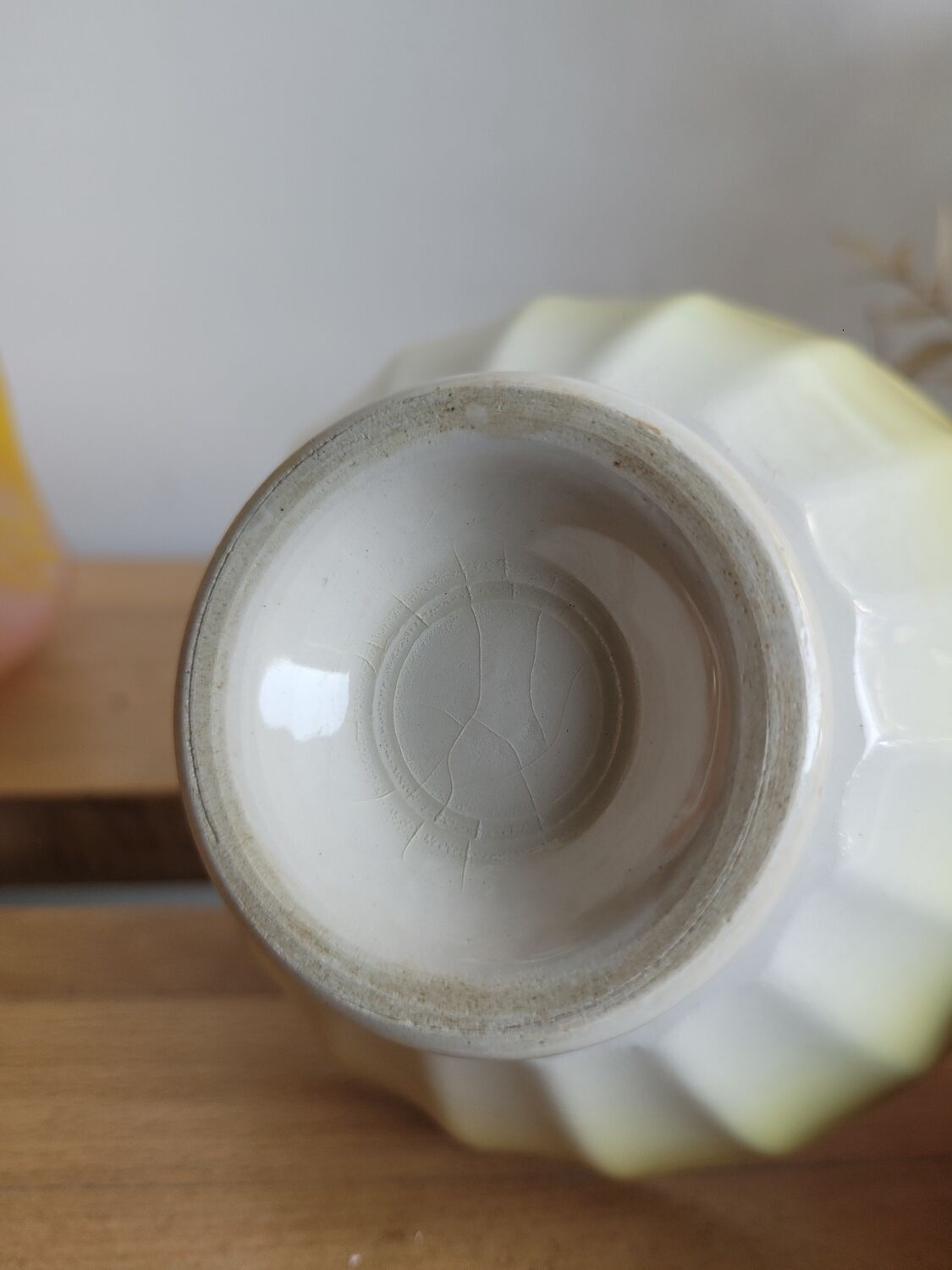 Yellow bowl opaque porcelain