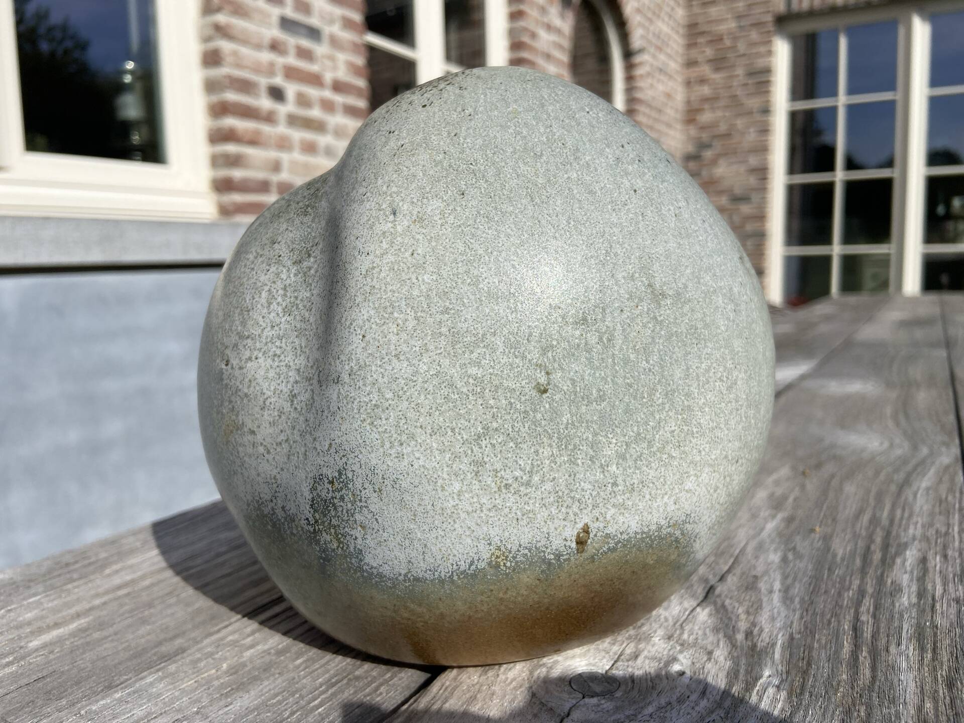 Superb sculptural vase in vintage glazed stoneware (1970s/1980s), re