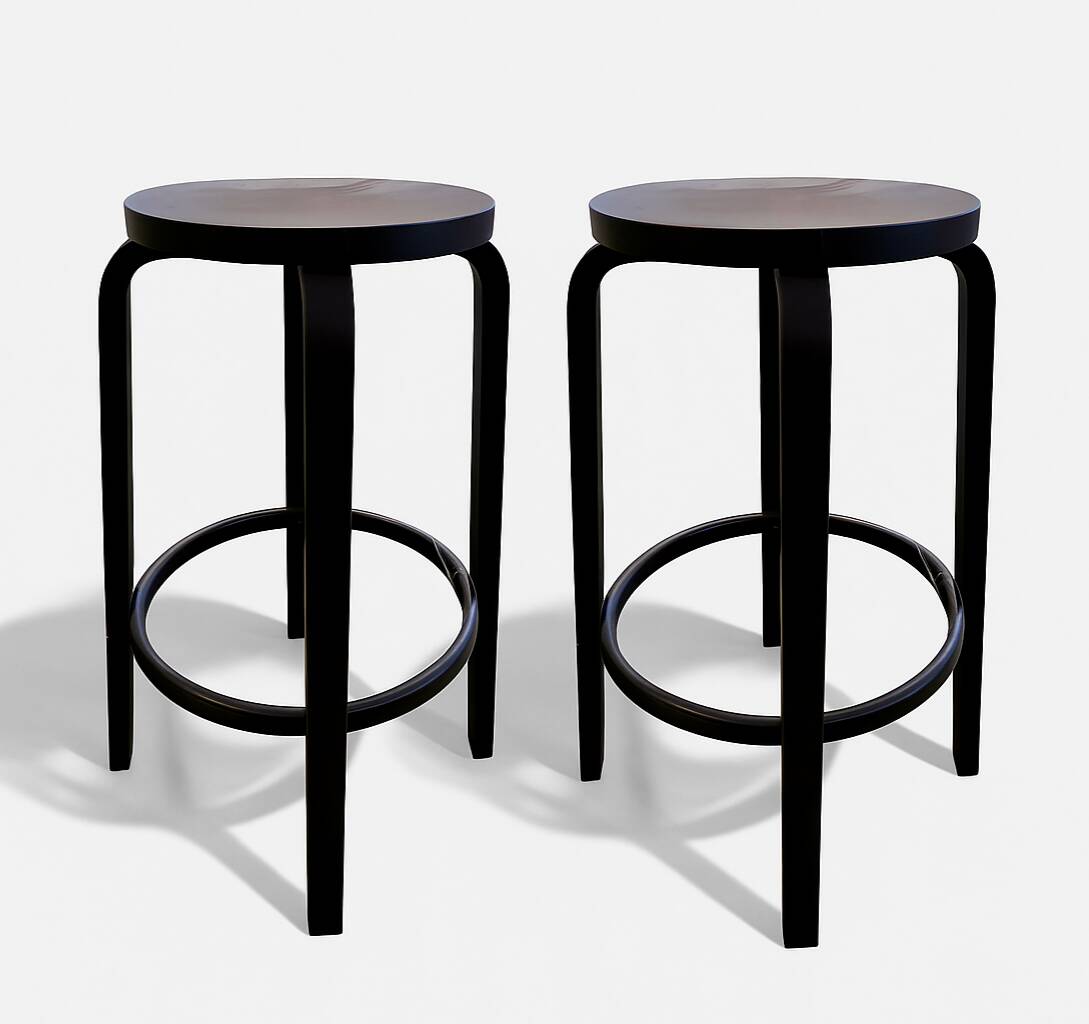 Set of 2 Artek 64 Stools – Design by Alvar Aalto - Circa 1990