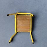 Vintage children's chair in yellow painted wood and metal