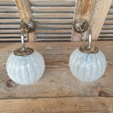 Antique Clichy glass wall lights