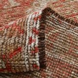 3x10 Turkish Pale Red & Beige Vintage Runner Rug, 90x303Cm