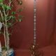Neoclassical lamp foot vintage glass and gold metal 50 s. H: 147 cm.