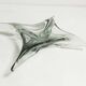 Transparent and green Murano glass ashtray