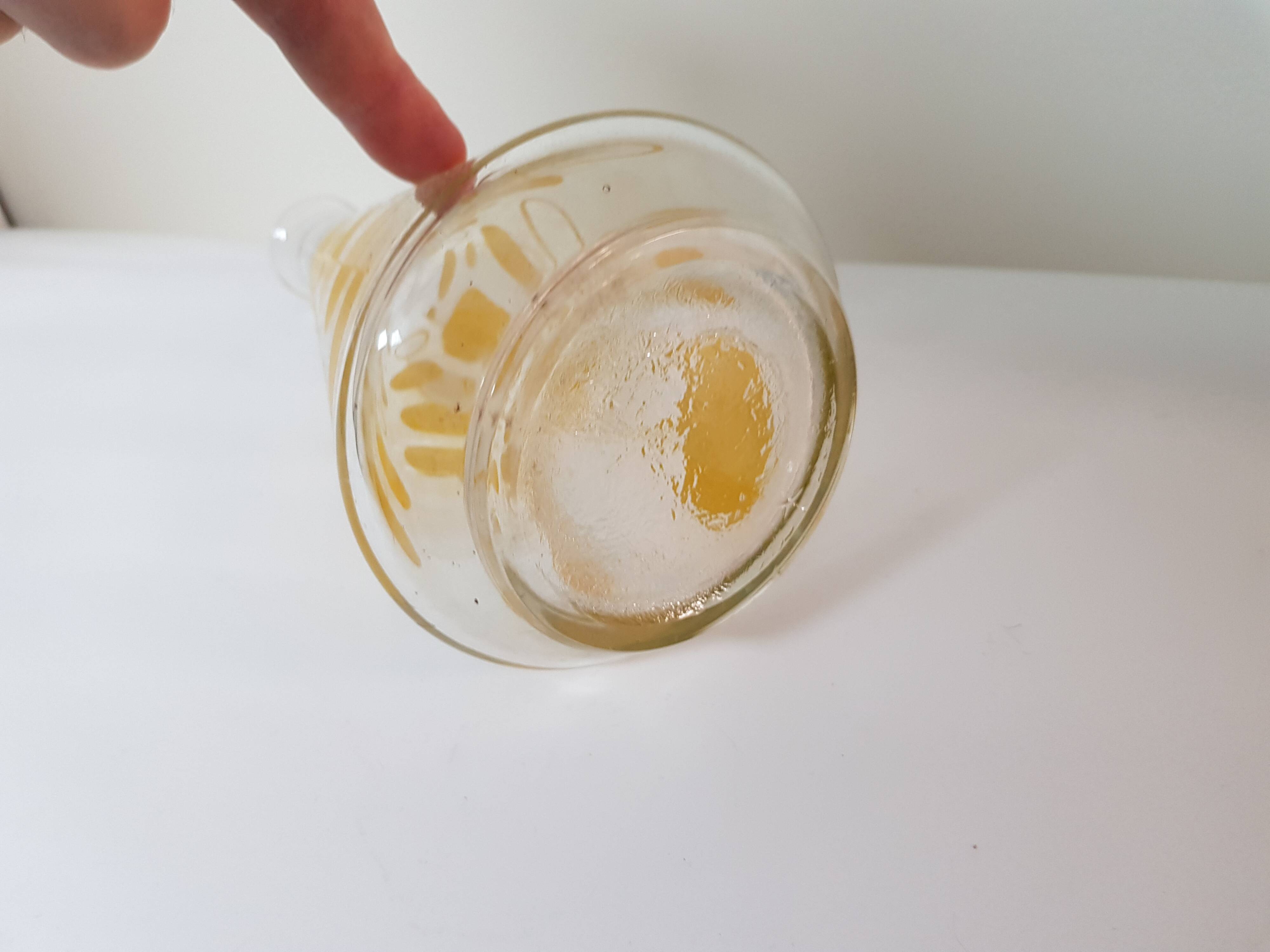 Vintage Yellow Geometric Decor Carafe 60's 70's