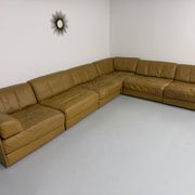 Large modular corner sofa De Sede DS-76, 6 vintage leather modules