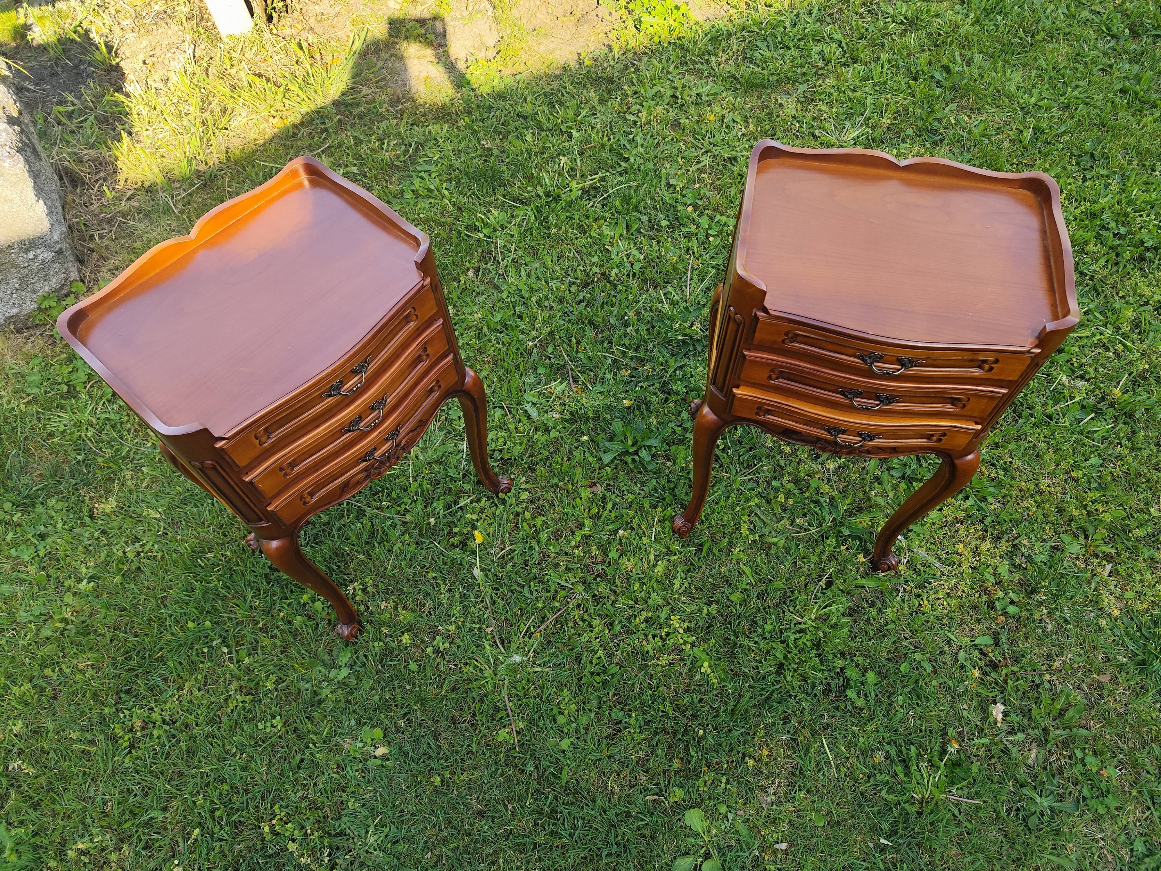 Louis XV style bedside table in cherry wood.