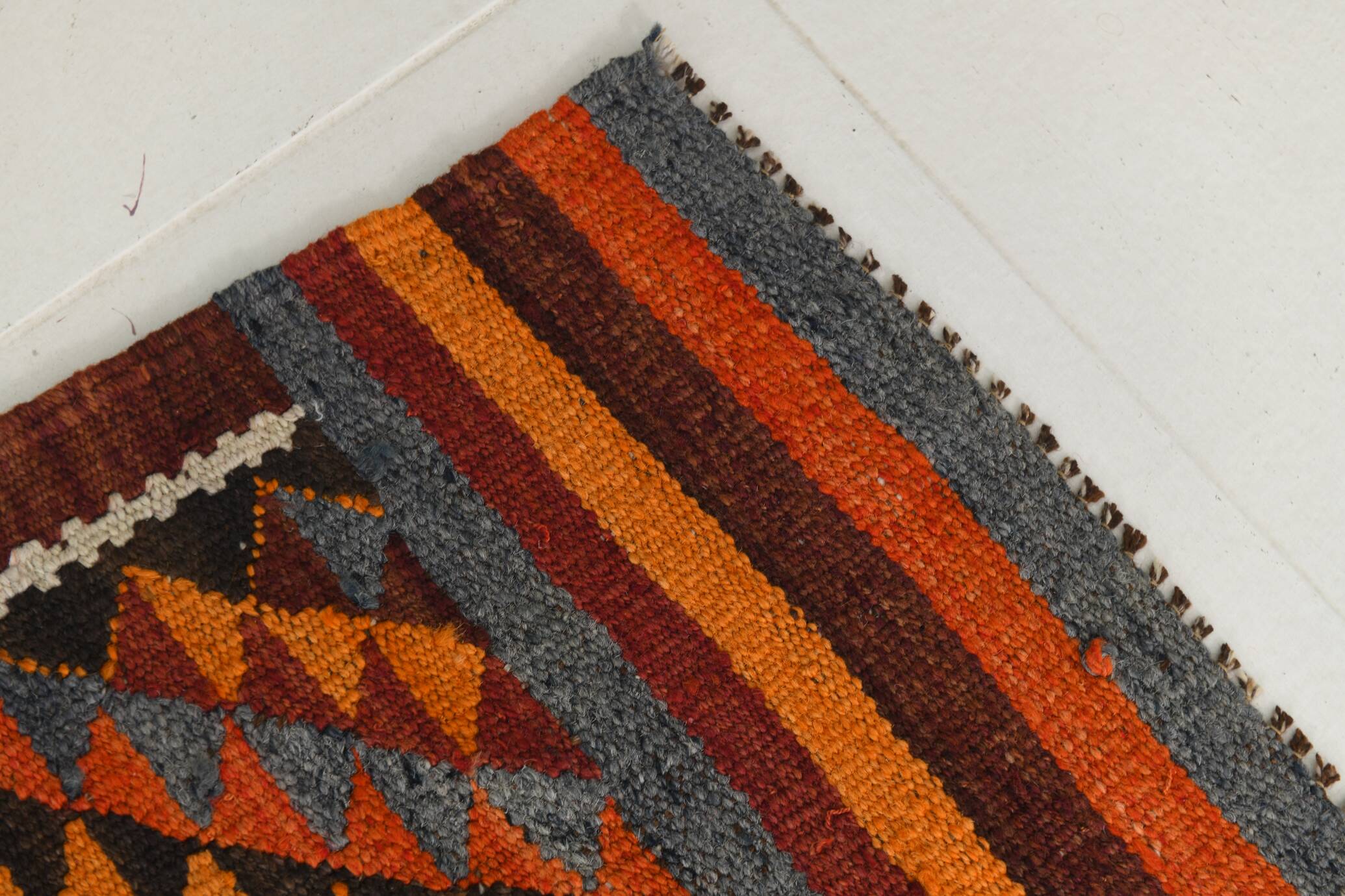 3x10 Red & Blue Kilim Runner Rug, 82x295Cm