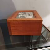 Small old wooden box with customizable key