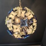 Vintage hammered glass sputnik chandelier, 1970s