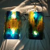 Pair of raak glass appliques, Willem Van Oyen, Chartres model