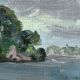 Painting “Lake”, B.Gillet, Oil on strong cardboard