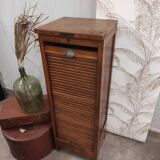 Filing cabinet with sliding shutter, solid wood