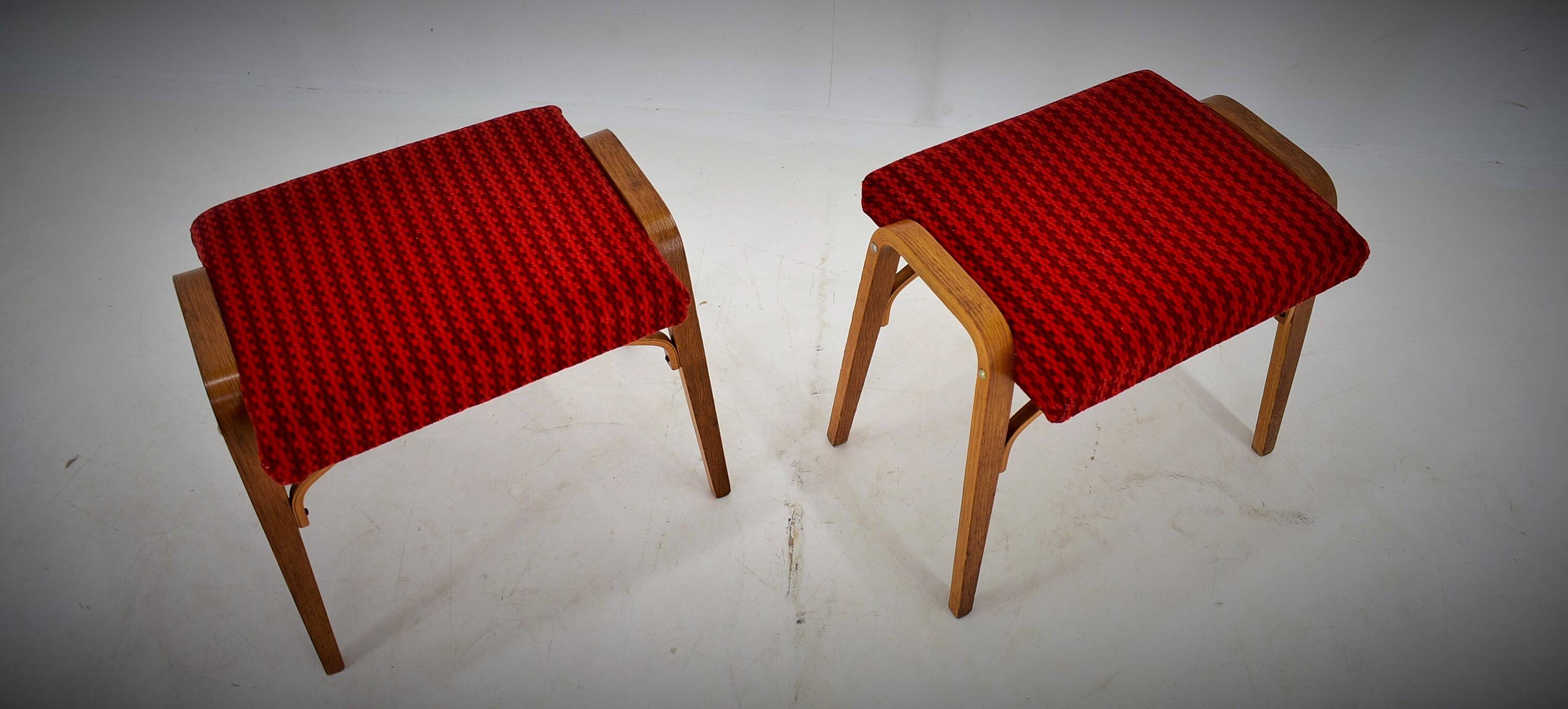 1960s Ludvik Volak beech stools by Drevopodnik Holesov, Czechoslovakia
