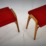 1960s Ludvik Volak beech stools by Drevopodnik Holesov, Czechoslovakia