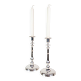 Set Of 2 Candlesticks Made In Silver Plated Brass Stamped I.P.O Hansen From 1890s