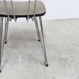 Paire de chaises Formica 1970 pieds Eiffel marron