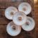 Creil & Montereau plates, ochre floral decoration, 1930s