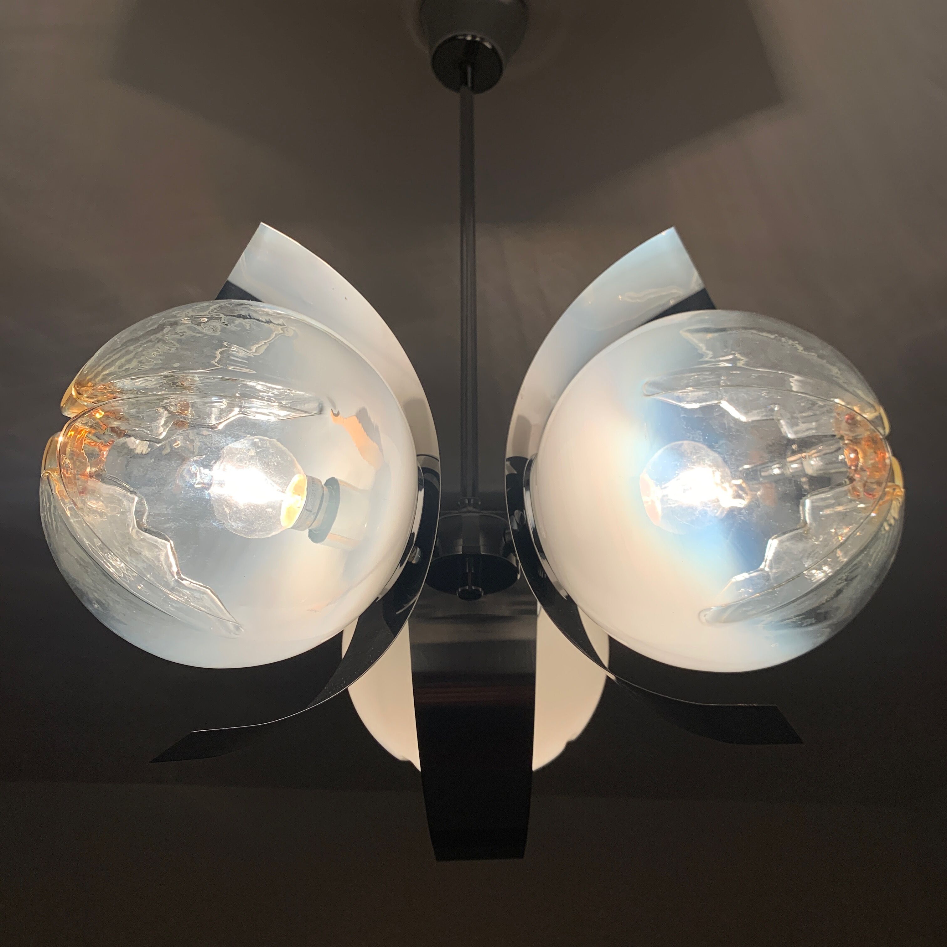 Chrome chandelier Mazzega