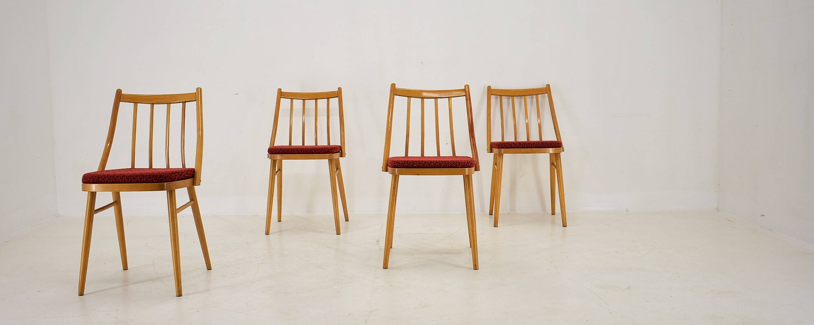 1960s Antonin Suman Beech Dining Chairs, Set of 4