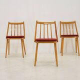 1960s Antonin Suman Beech Dining Chairs, Set of 4