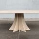 Travertine dining table by Claude Berraldacci with 8-sided stand