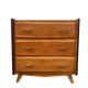 Vintage Scandinavian chest of drawers - varnished wood in teak colour