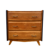 Vintage Scandinavian chest of drawers - varnished wood in teak colour
