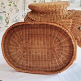 Side table or end of elephant sofa in wicker and rattan 70'