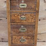 Old bedside table with 4 drawers in Burmese teak