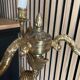 Lampadaire candélabre néo-classique en laiton doré et onyx — Style Flo
