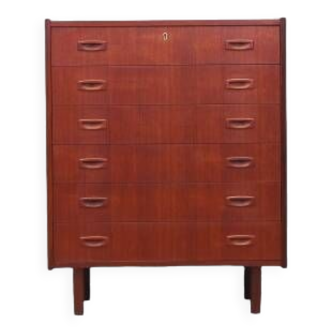 Teak chest of drawers, Danish design, 1970s, made in Denmark