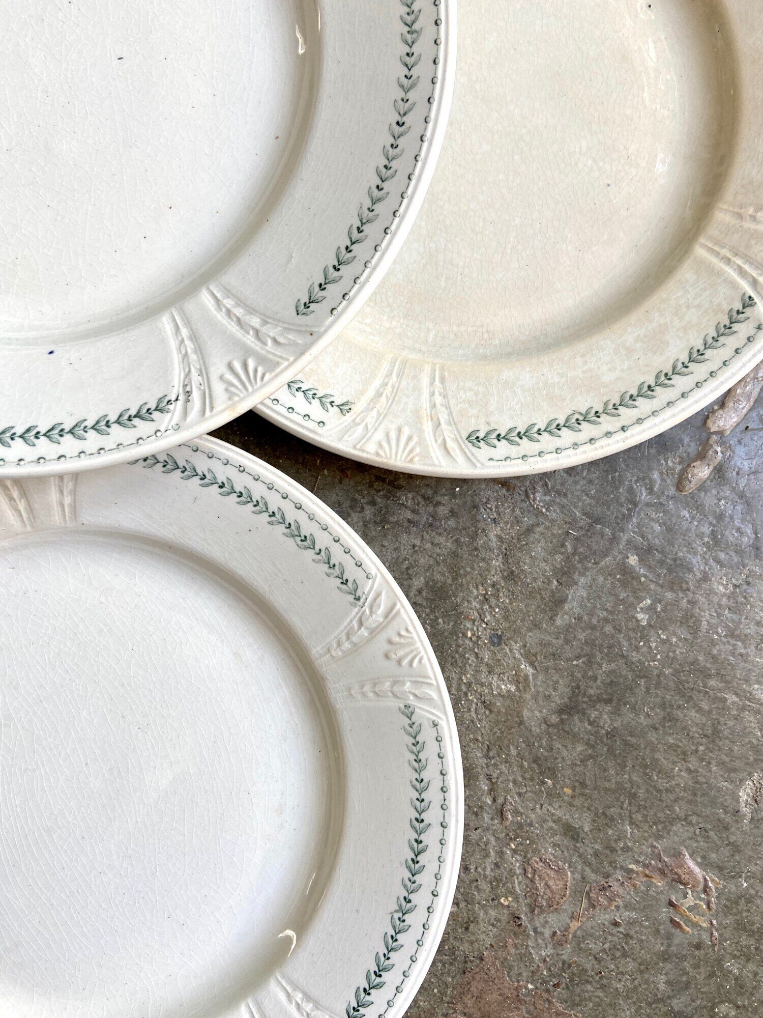 5 flat plates Gien in iron earth, service "Rivoli"