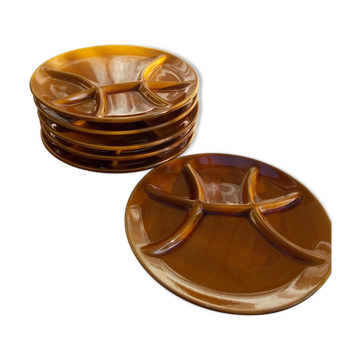 Set de 6 assiettes compartimentées