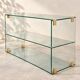 Console / glass and brass shelf Roche Bobois – 1970s