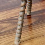 Vintage rustic turned wooden tripod stool