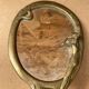 Antique art nouveau mirror face a main gilded bronze vintage flower decor