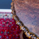 French round side table in burr walnut, 1920s