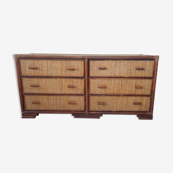 Convenient rattan row 60s/70s