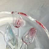 Colored glass dish on foot Walther glass