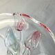 Colored glass dish on foot Walther glass